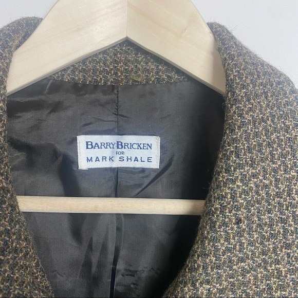 Vintage Barry Bricken Brown Plaid Wool Blazer 16 Plus Button Up Classic Preppy - Picture 10 of 14